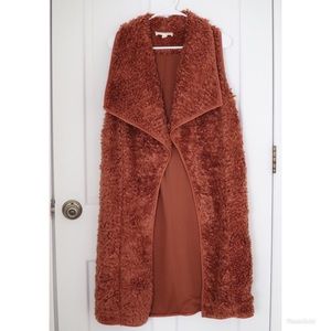 Furry Duster length vest